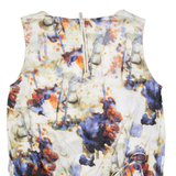 HUGO BOSS Womens Printed Vest Cream Sleeveless Silk Crazy Pattern UK 6