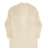 HOLLISTER Cardigan Womens Kimono Top Cream 3/4 Sleeve S