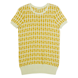 HOBBS LONDON Cat Design Womens Printed Top Gold S
