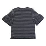 LAUREN RALPH LAUREN Womens Printed Top Black Striped XS