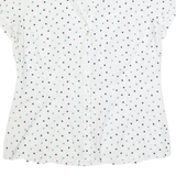 LAURA ASHLEY Womens Printed Shirt White Collared Polka Dot UK 12