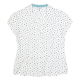 LAURA ASHLEY Womens Printed Shirt White Collared Polka Dot UK 12