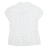 LAURA ASHLEY Womens Printed Shirt White Collared Polka Dot UK 12