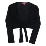 MONSOON Shawl Womens Top Black Long Sleeve Wool UK 12