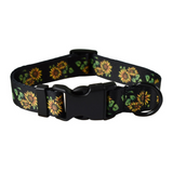 Anypet Dog Collar and Leash Set – Black Sunflower Harness Lead for Training & Walking