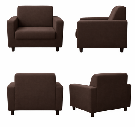 Anyseat 1-Seater Sofa Cover – Plain Coffee Style Slipcover for Living Room Chair Protection