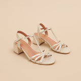 Sandales Adelia Velours Lamin Platine