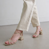 Sandales Adelia Velours Lamin Platine