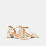 Sandales Adelia Velours Lamin Platine
