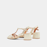 Sandales Adelia Velours Lamin Platine