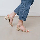 Sandales Adelia Velours Lamin Platine