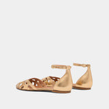 Ballerines Doo Cuir Craquele Or