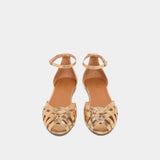 Ballerines Doo Cuir Craquele Or