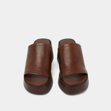 Mules Eugene Cuir Marron-Fonce