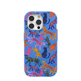 Electric Blue Jungle Cat iPhone 15 Pro Case