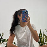 Electric Blue Jungle Cat iPhone 15 Pro Max Case