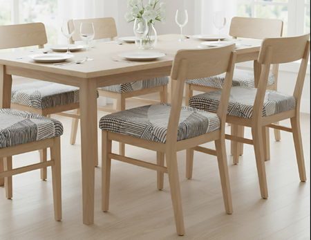 Anyseat White Simple Linear Pattern Print Chair Cover – Stretch Washable Removable Seat Cover for Dining & Kitchen