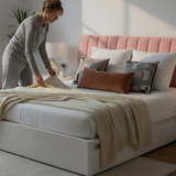 Anycozy Headboard Cover Pink Short Plush Super Soft Smooth Quilted Velvet Bed Back Dust Protector Cover 150x70cm