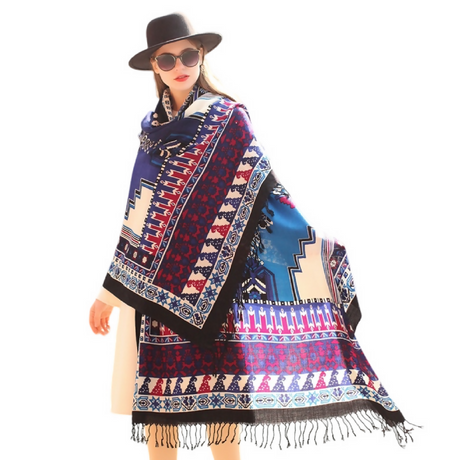 Anyyou 100% Merino Wool Purple Multipatterned Silk Satin Large Winter Scarf Pashmina Shawl Bandana Perfect For Women Ladies Fashion Style