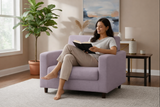 Anyseat 1-Seater Sofa Cover – Plain Light Purple Style Slipcover for Living Room Chair Protection