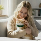 Anypet Stylish Dark Green Cat Collar – Large Size with Safety Buckle, Bell & Durable Strap