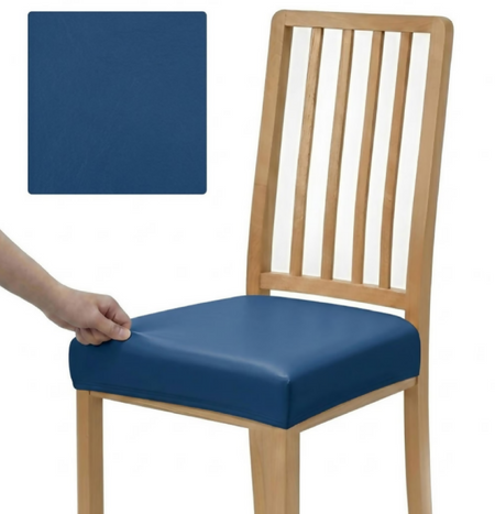 Anyseat Blue PU Leather Chair Cover – Slipcover for Dining, Kitchen, Hotel, Banquet & Living Room Chairs