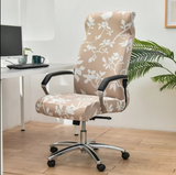 Anyseat Office Chair Cover – Beige White Floral, Zippered Elastic Stretch, High‑Back Slipcover Protector