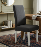 Anyseat Dark Grey Waterproof Chair Cover – Corn Kernel Pattern Stretch Slipcover for Dining Room