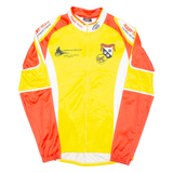 Cycling Mens Jersey Yellow Long Sleeve 1/2 Zip M