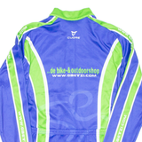 Cycling Mens Jersey Blue Long Sleeve 1/2 Zip S