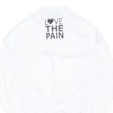 Cycling Mens Jersey White Long Sleeve 1/2 Zip S