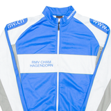 Cycling Mens Jersey Blue Long Sleeve 1/2 Zip XL