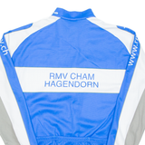 Cycling Mens Jersey Blue Long Sleeve 1/2 Zip XL