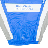 Cycling Mens Jersey Blue Long Sleeve 1/2 Zip XL