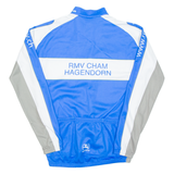 Cycling Mens Jersey Blue Long Sleeve 1/2 Zip XL