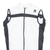 Cycling Mens Jersey White Sleeveless 1/2 Zip L