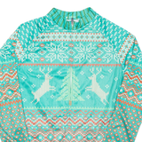 Cycling Mens Jersey Green Long Sleeve 1/2 Zip L