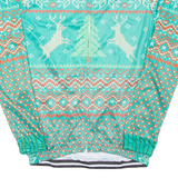 Cycling Mens Jersey Green Long Sleeve 1/2 Zip L