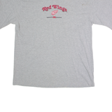LEE Detroit Red Wings Mens T-Shirt Grey 90s USA Crew Neck XL