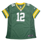 NIKE Green Bay Packers Home #12 Rodgers Womens Jersey Green USA V-Neck XL