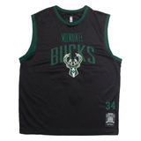 NBA Milwaukee Bucks #34 Antetokounmpo Mens Jersey Black Sleeveless USA XL