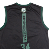 NBA Milwaukee Bucks #34 Antetokounmpo Mens Jersey Black Sleeveless USA XL