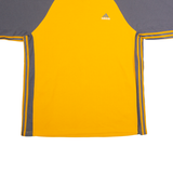 ADIDAS Mens T-Shirt Yellow 90s V-Neck L