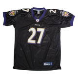 REEBOK Baltimore Ravens Alternate #27 Rice Mens Jersey Black USA V-Neck 2XL