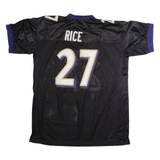 REEBOK Baltimore Ravens Alternate #27 Rice Mens Jersey Black USA V-Neck 2XL