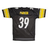 REEBOK Pittsburgh Steelers Home #39 Parker Mens Jersey Black USA V-Neck Nylon L