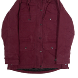 RIDGE CUT Womens Parka Coat Maroon Canvas Hooded M