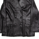 ROISIN DESIGNS Womens Trench Jacket Black Leather UK 14