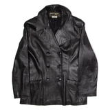 ROISIN DESIGNS Womens Trench Jacket Black Leather UK 14