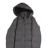 MORGAN Womens Puffer Coat Grey Wool Hooded S